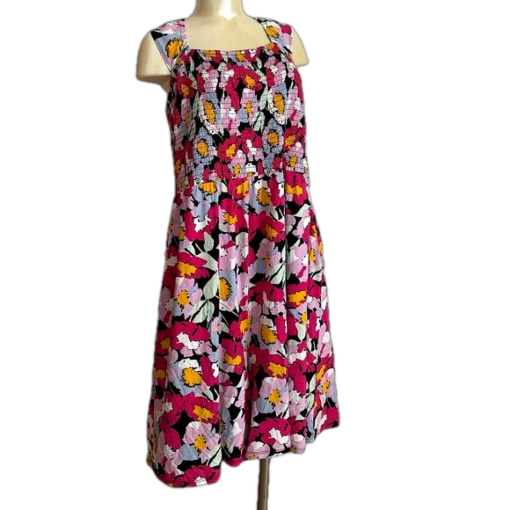 Addition Elle 2X Floral Sleeveless Tank Ribbed Top Shorty Romper